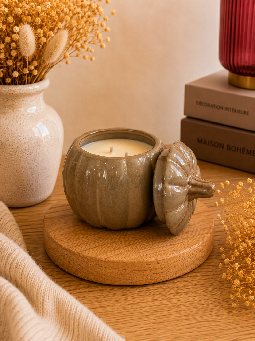 Bougie citrouille parfumée “La Nuit du Loup” – Édition automne
