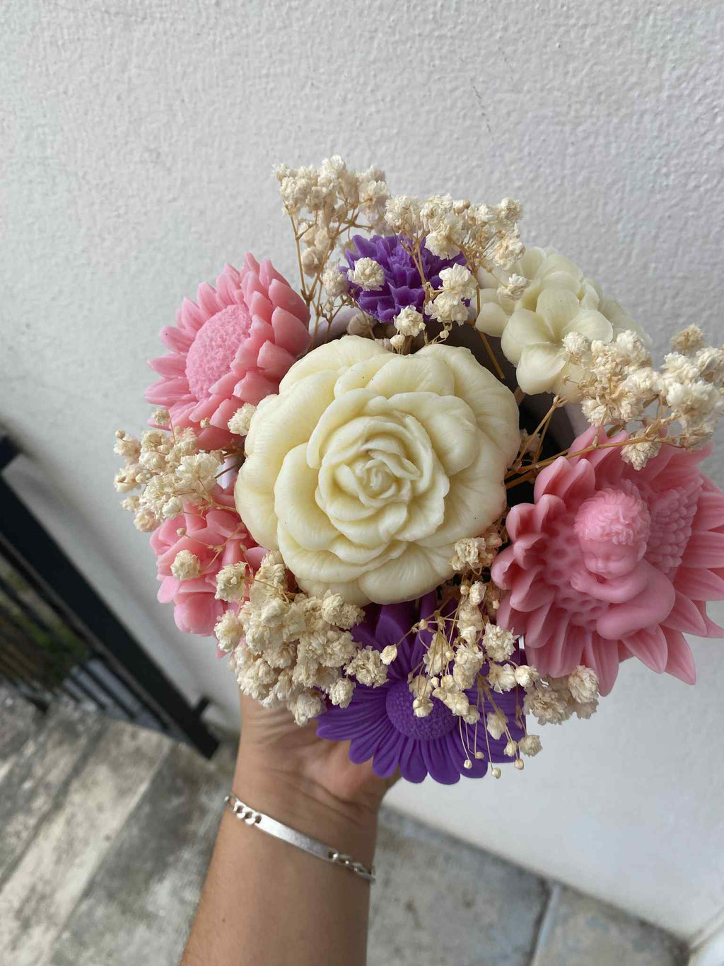 Coffret de bouquet de fleurs modèle ange