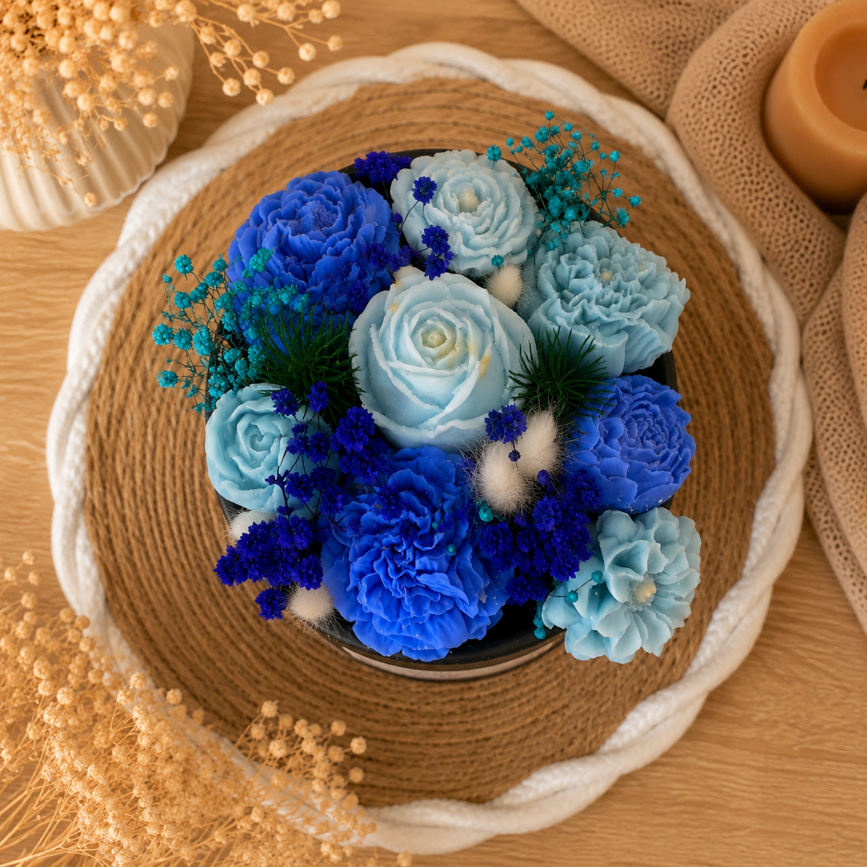 Bouquet de fleurs parfumées en cire – Sucre d’orge