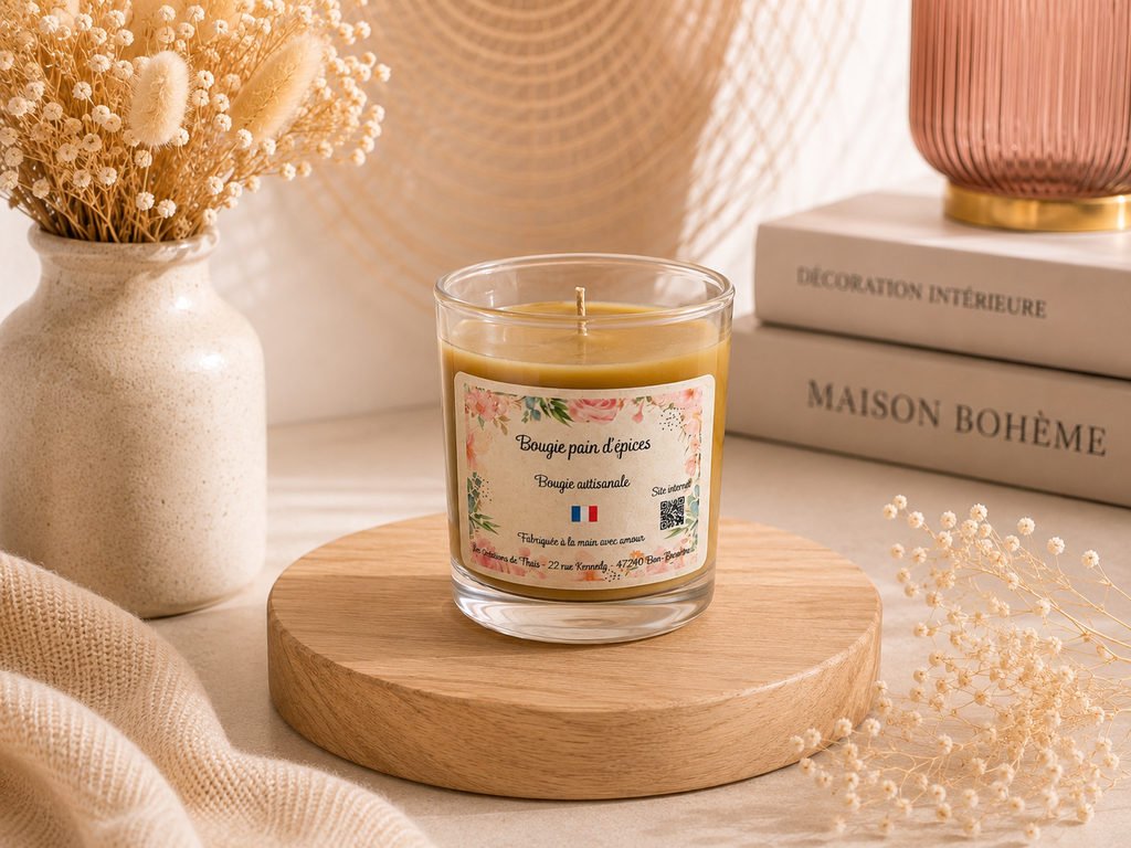 Bougie parfumée 70g – Petite attention artisanale en cire d’olive