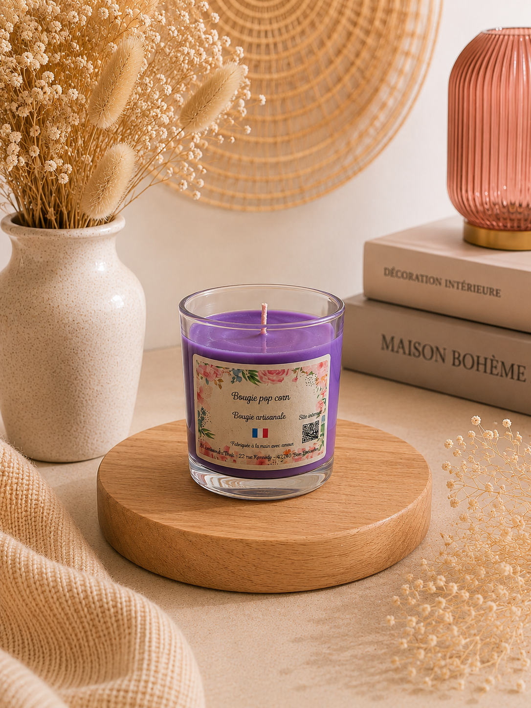 Bougie parfumée artisanale Pop corn - 70g – Cire d’olive & Parfums de Grasse