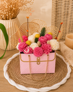 Bouquet de fleurs parfumées en cire – Macaron vanille