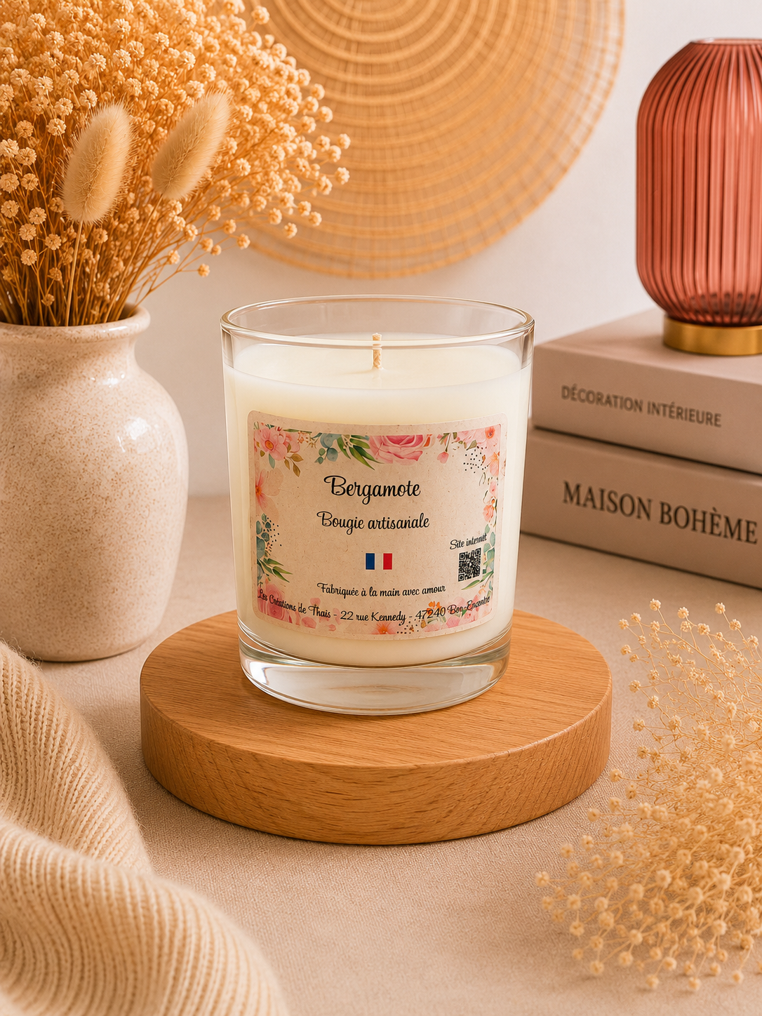Bougie parfumée artisanale Bergamote - 150g – Cire d’olive & Parfums de Grasse