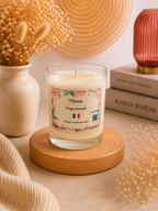 Bougie parfumée artisanale personnalisable 150g – Cire d’olive & Parfums de Grasse