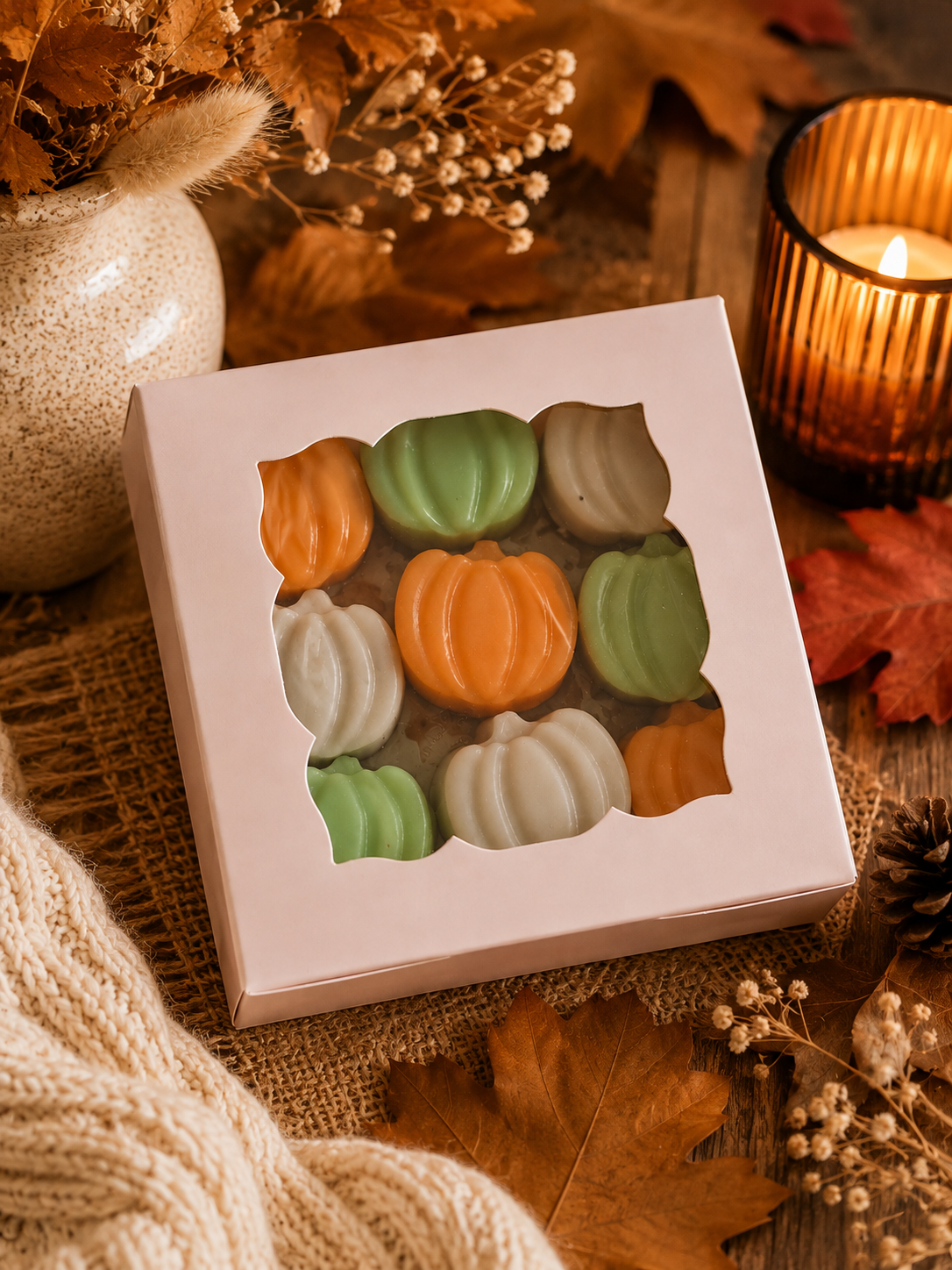 Coffret d’Automne – 9 Fondants Citrouilles Parfumés