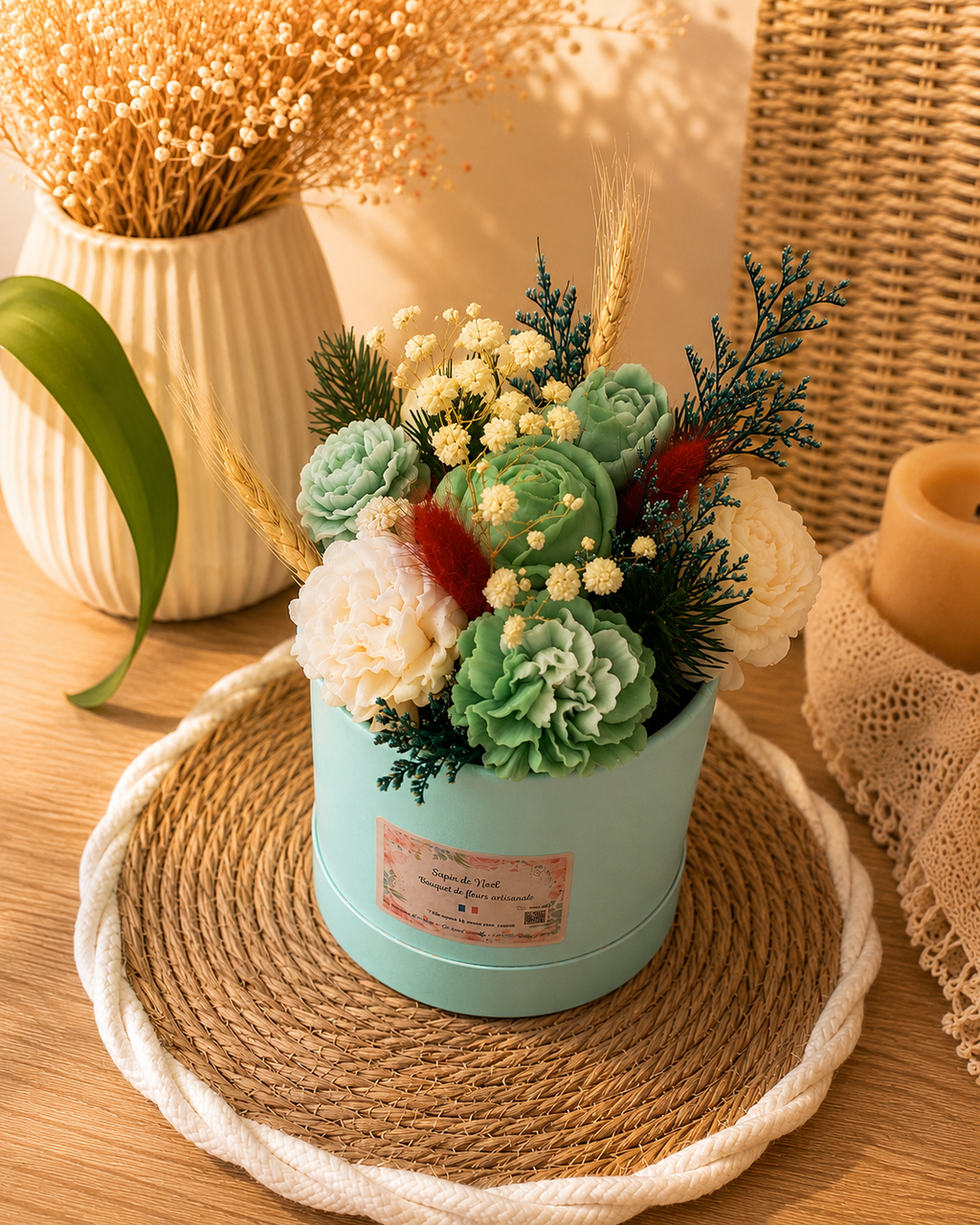Bouquet de fleurs parfumées en cire artisanale