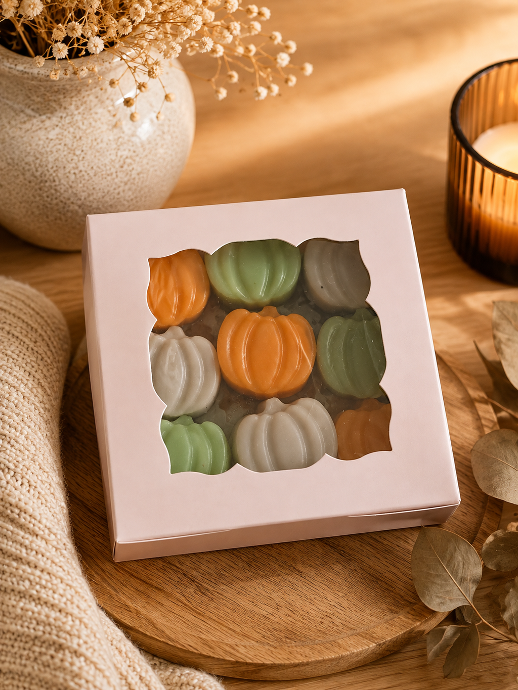 Coffret d’Automne – 9 Fondants Citrouilles Parfumés