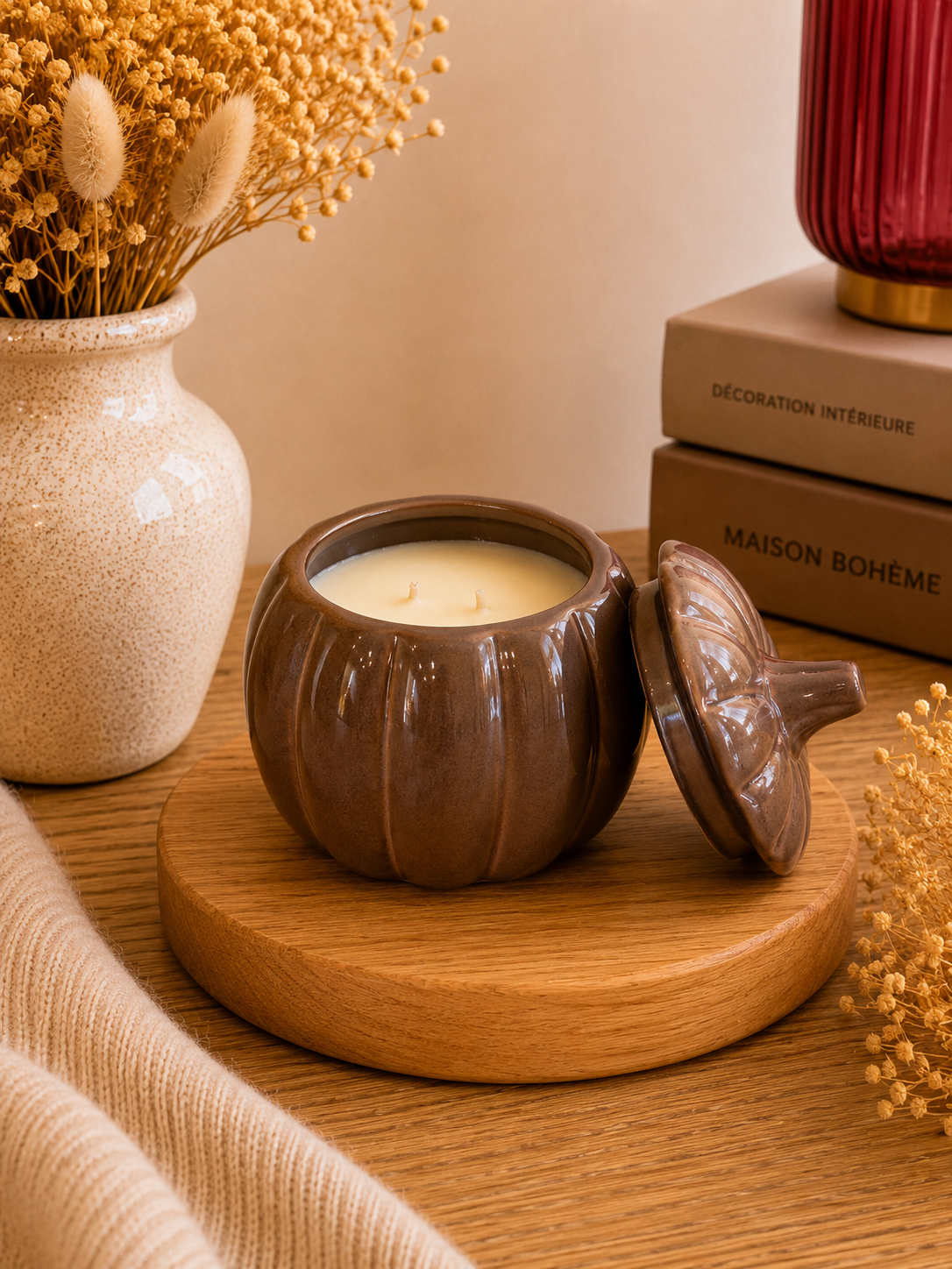 Bougie citrouille parfumée “Esprit Gothique” – Édition automne