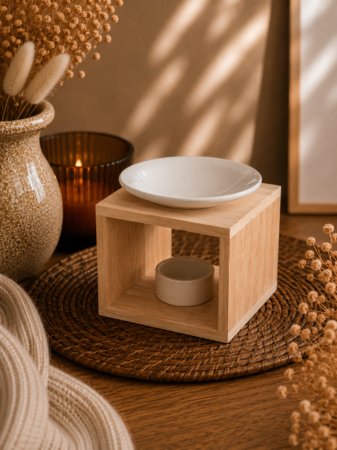 Brûleur à fondants en bois – Esprit naturel 🤍
