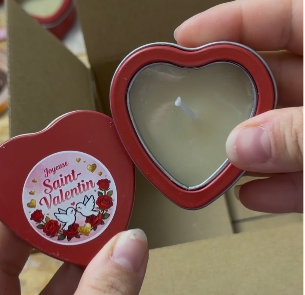 Bougie cœur parfumée artisanale – Collection Saint-Valentin