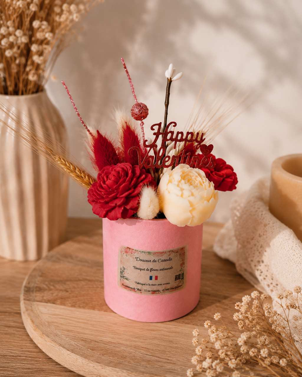 ✨ Mini bouquet de fleurs parfumées en cire d’olive – Cadeau artisanal personnalisé