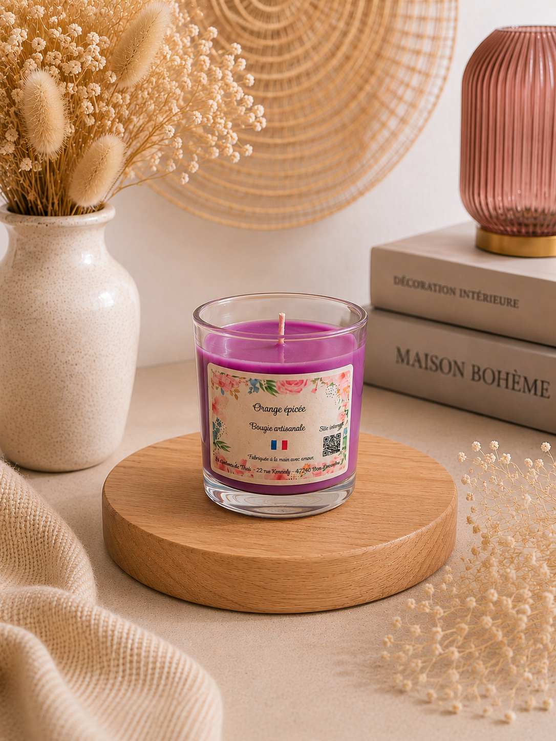 Bougie parfumée artisanale Orange épicée - 70g – Cire d’olive & Parfums de Grasse