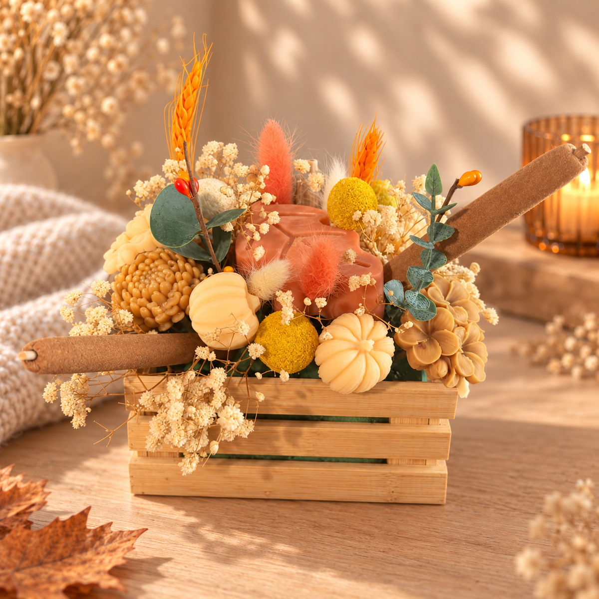 Bouquet en cire parfumée Crumble Pomme – Automne 🍂