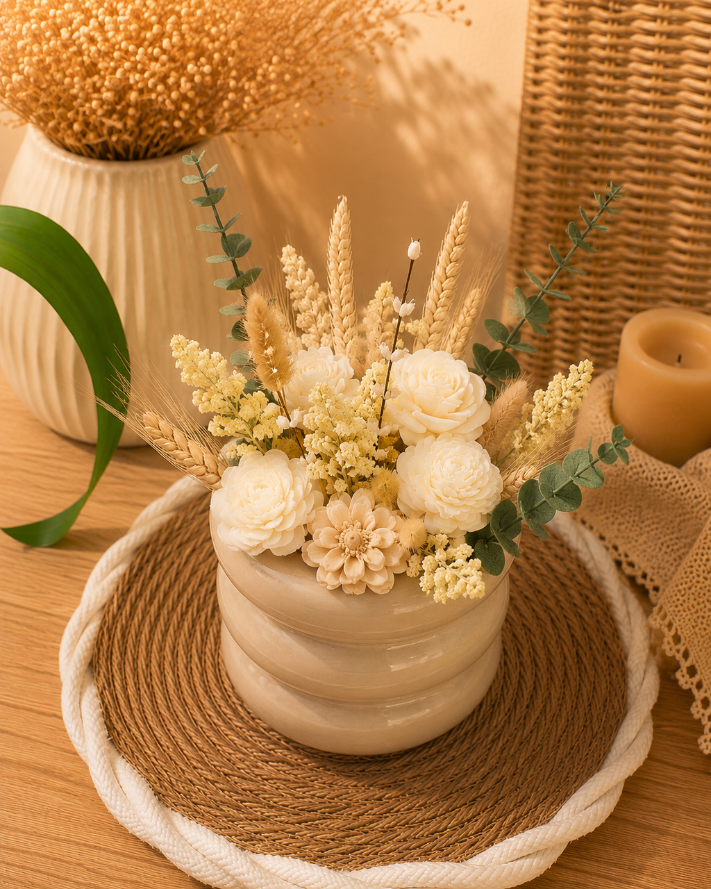 Bouquet de fleurs parfumées en cire – Cadeau artisanal durable