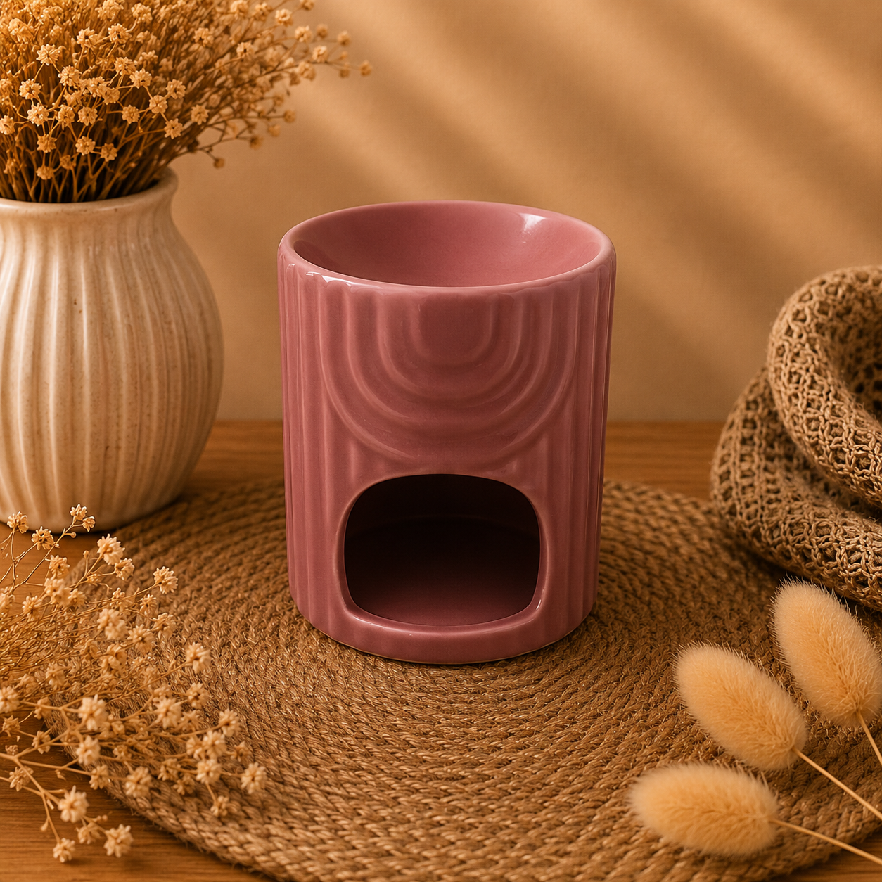 Brûleur à fondants parfumés floral – Rose relief graphique