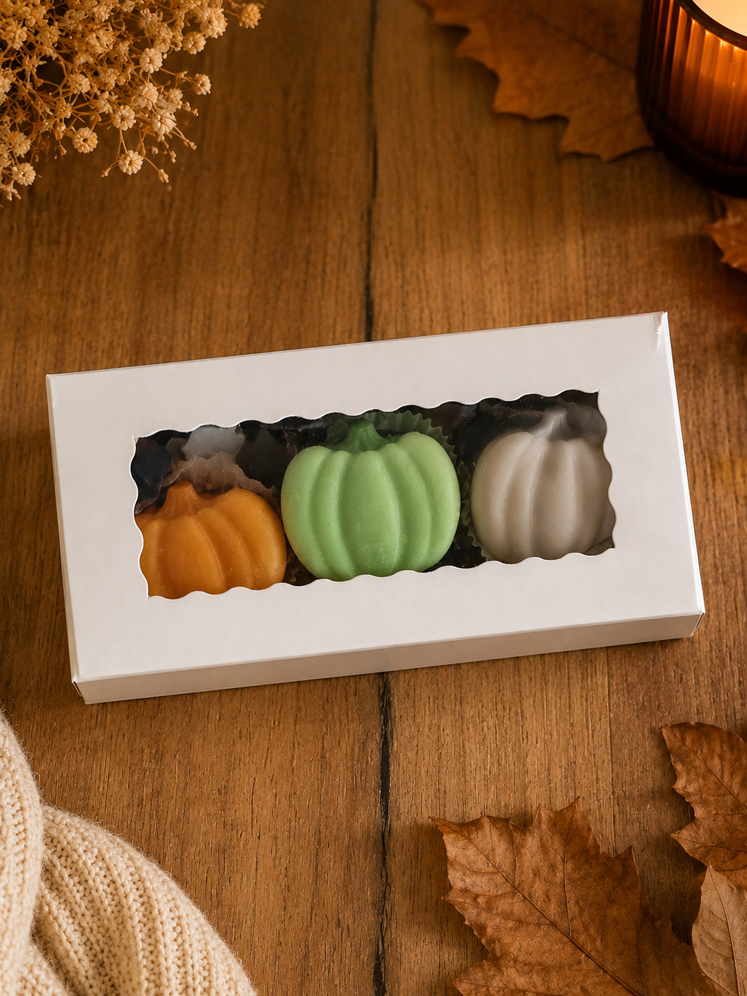 Coffret de 3 fondants Citrouilles – Édition Automne