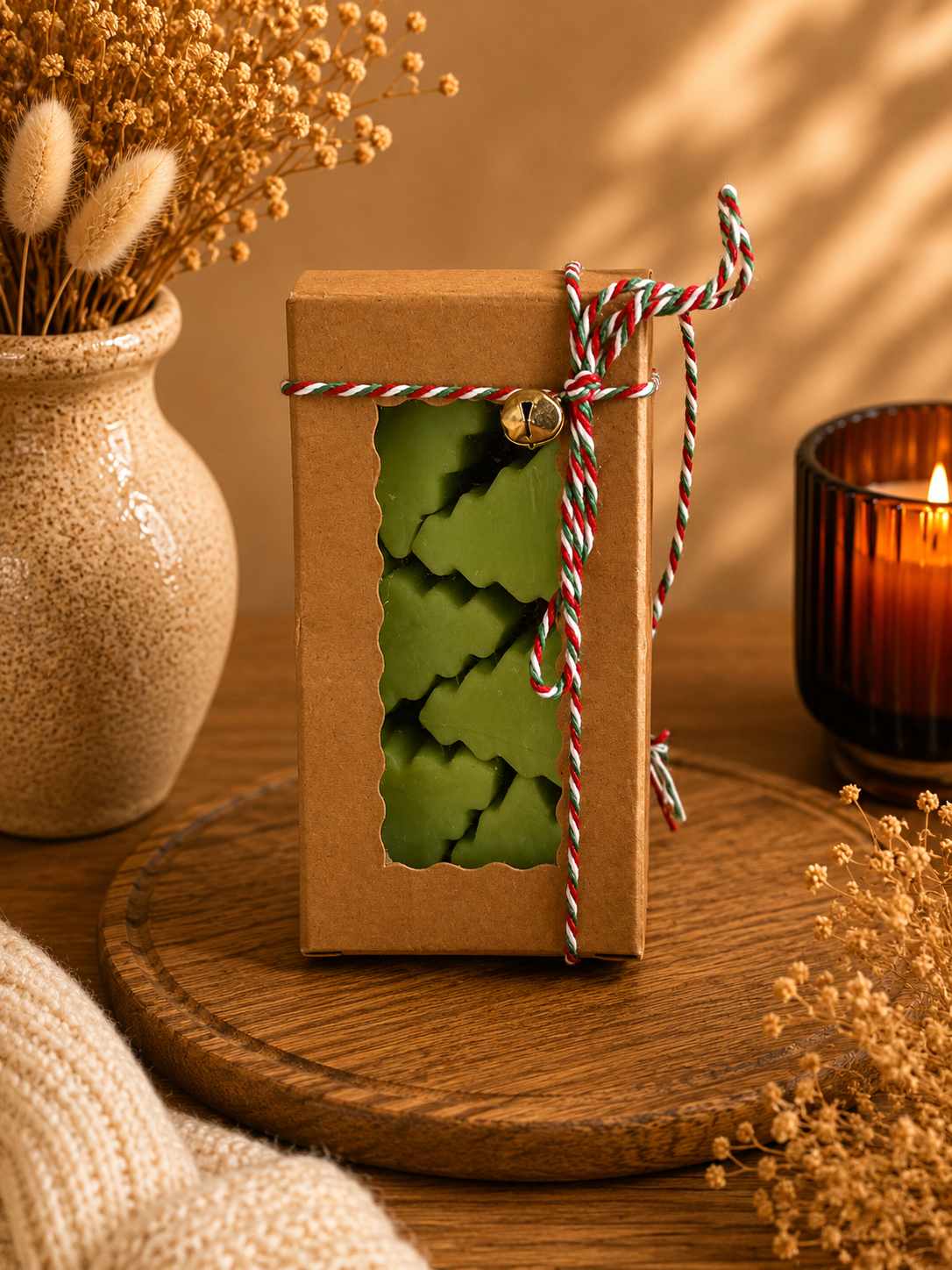 Fondants parfumés artisanaux Sapins de Noël - Pomme miel – Cire d’olive