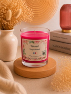 Bougie parfumée artisanale personnalisable 190g – Cire d’olive & Parfums de Grasse