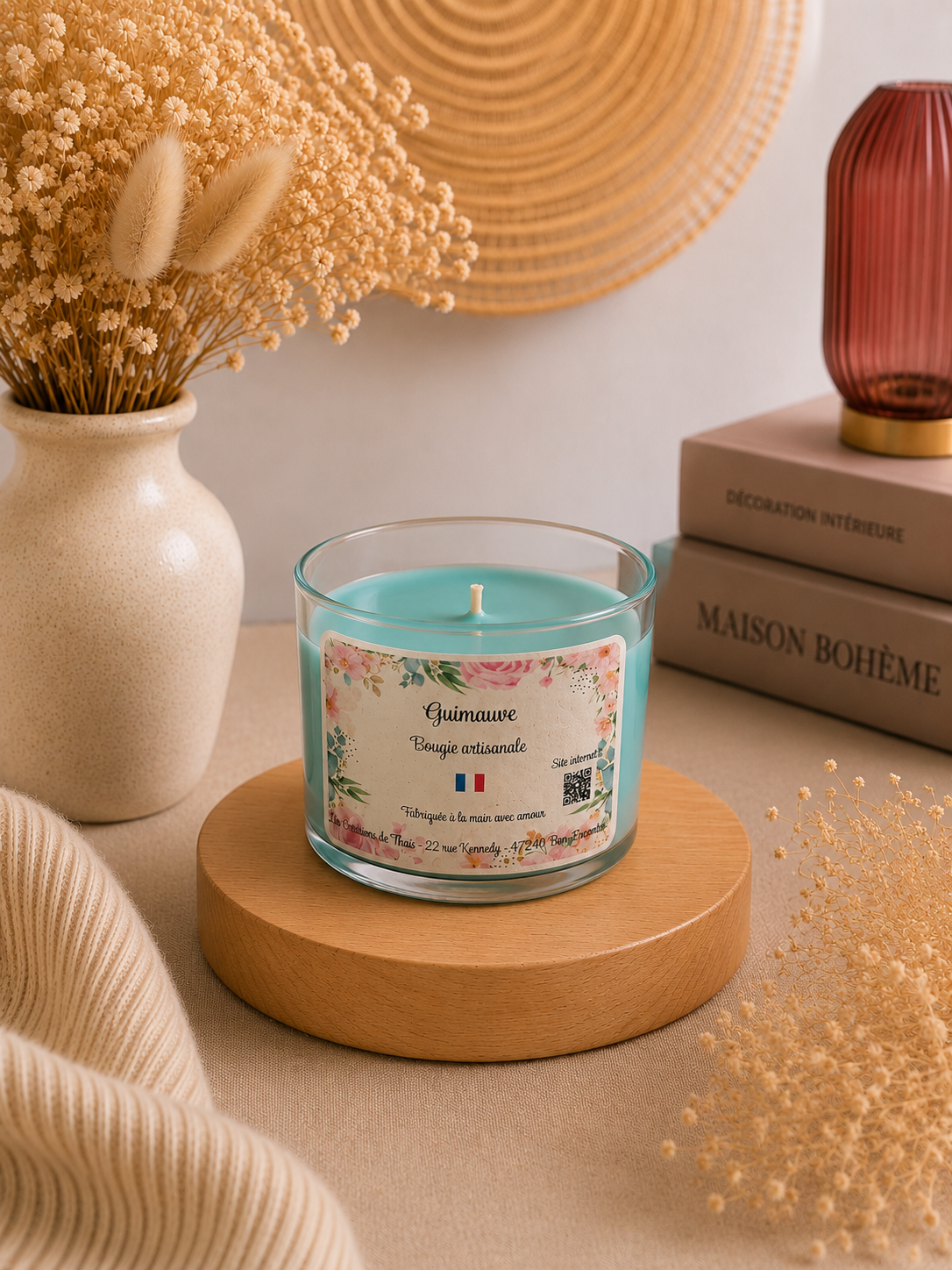 Bougie parfumée artisanale Guimauve - 130g – Cire d’olive & Parfums de Grasse