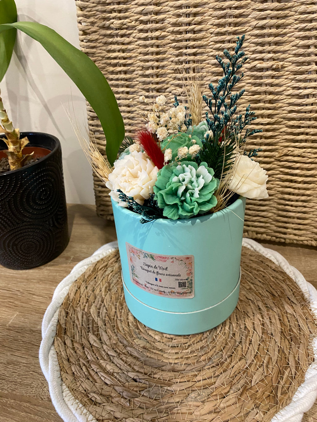 Bouquet de fleurs parfumées en cire – Sapin de Noël
