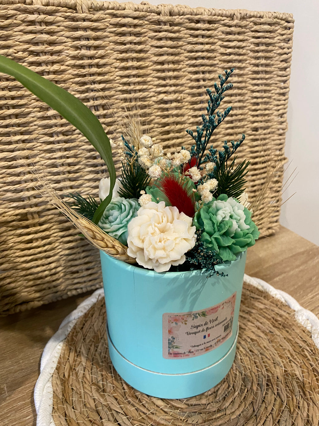 Bouquet de fleurs parfumées en cire – Sapin de Noël