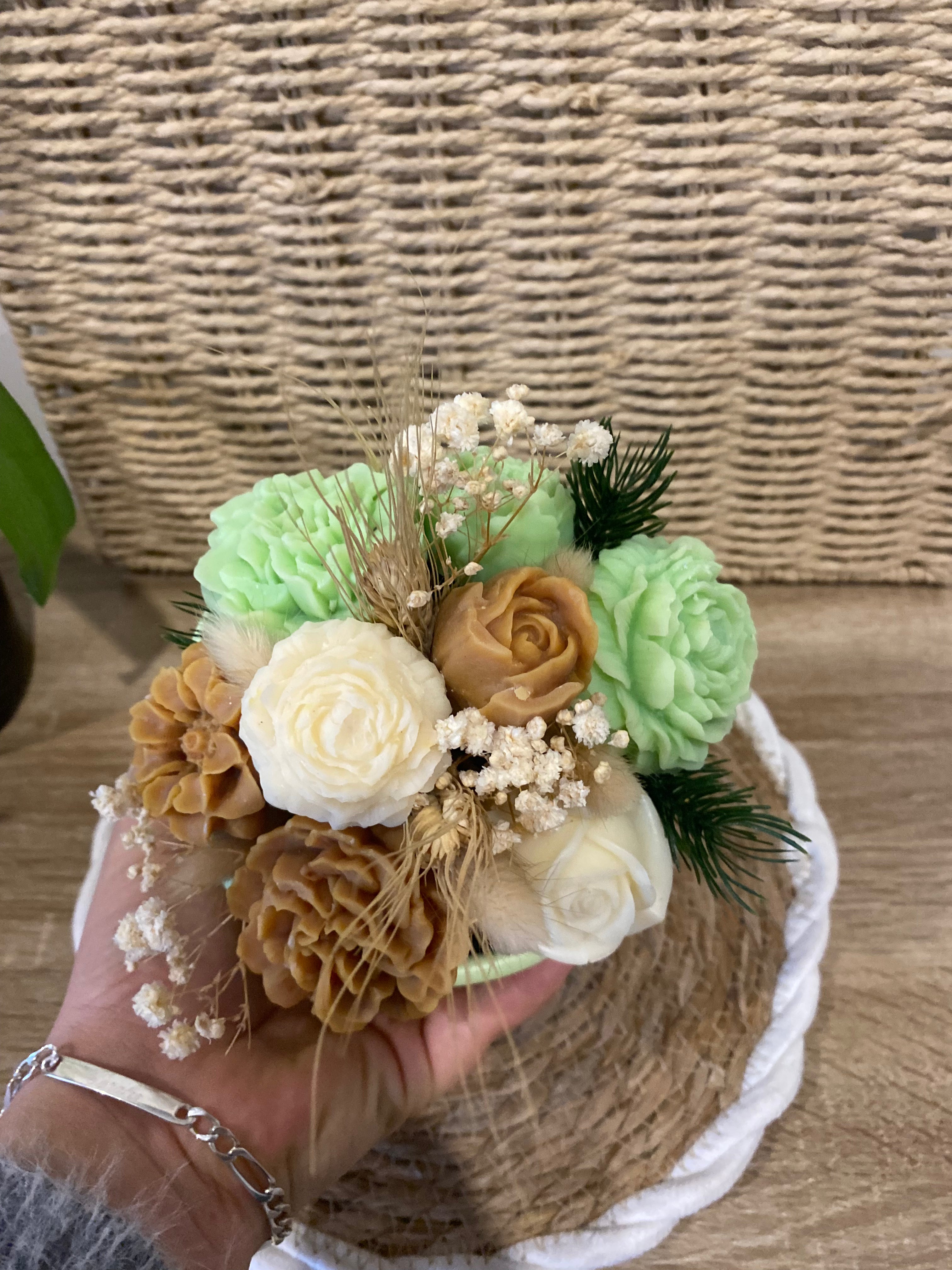 Bouquet de fleurs pomme verte