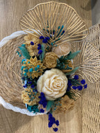 Bouquet de fleurs parfumées en cire – Rocher praliné