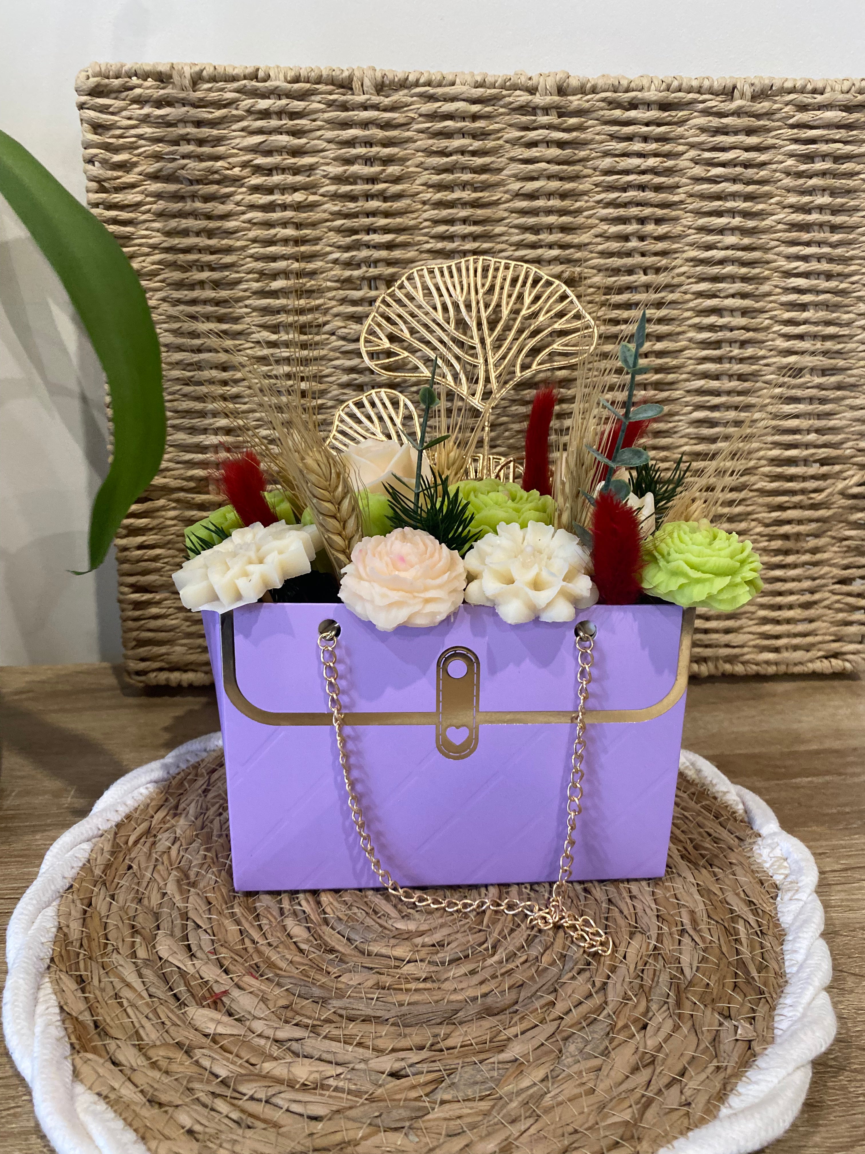 Bouquet de fleurs sac Noix miel