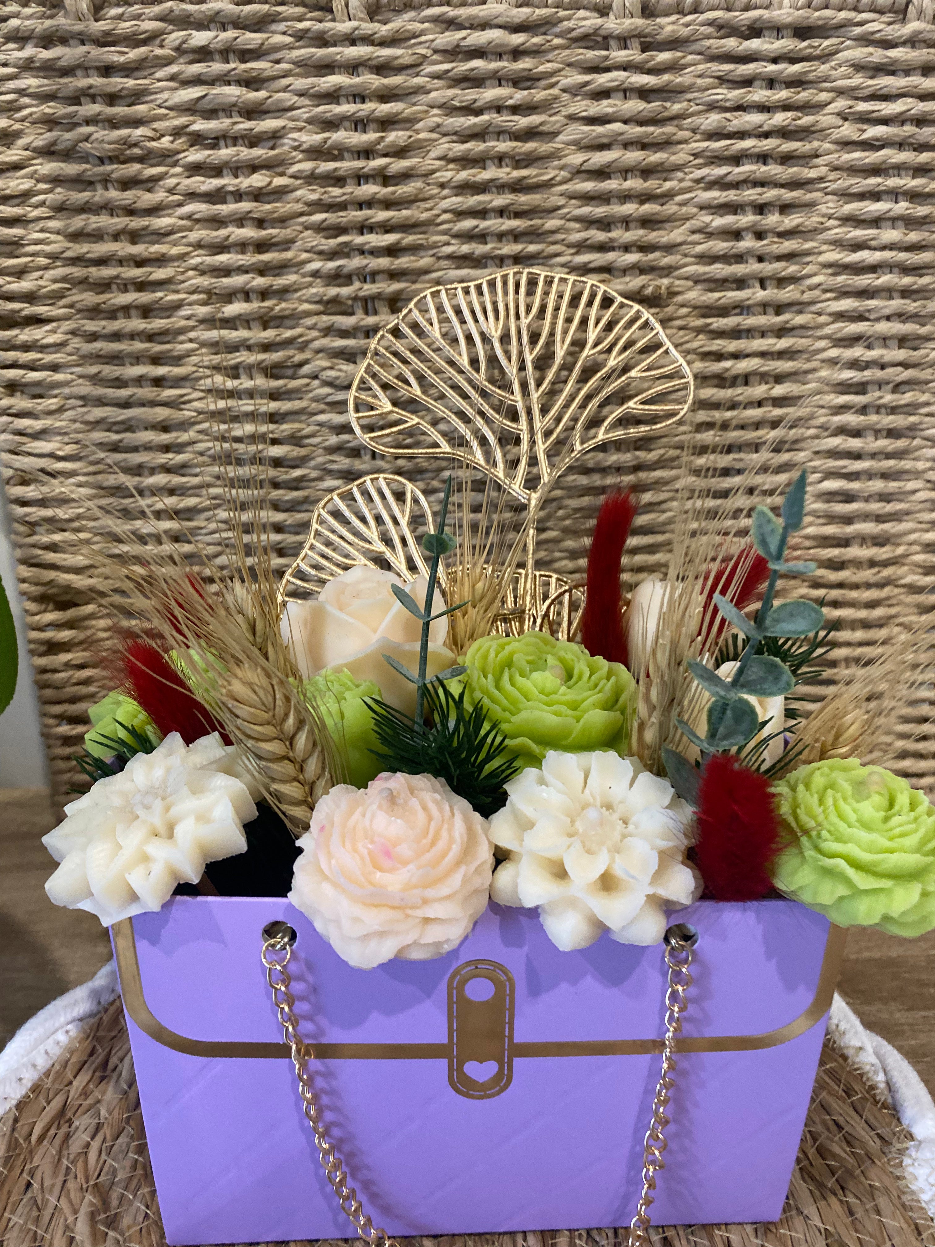 Bouquet de fleurs sac Noix miel