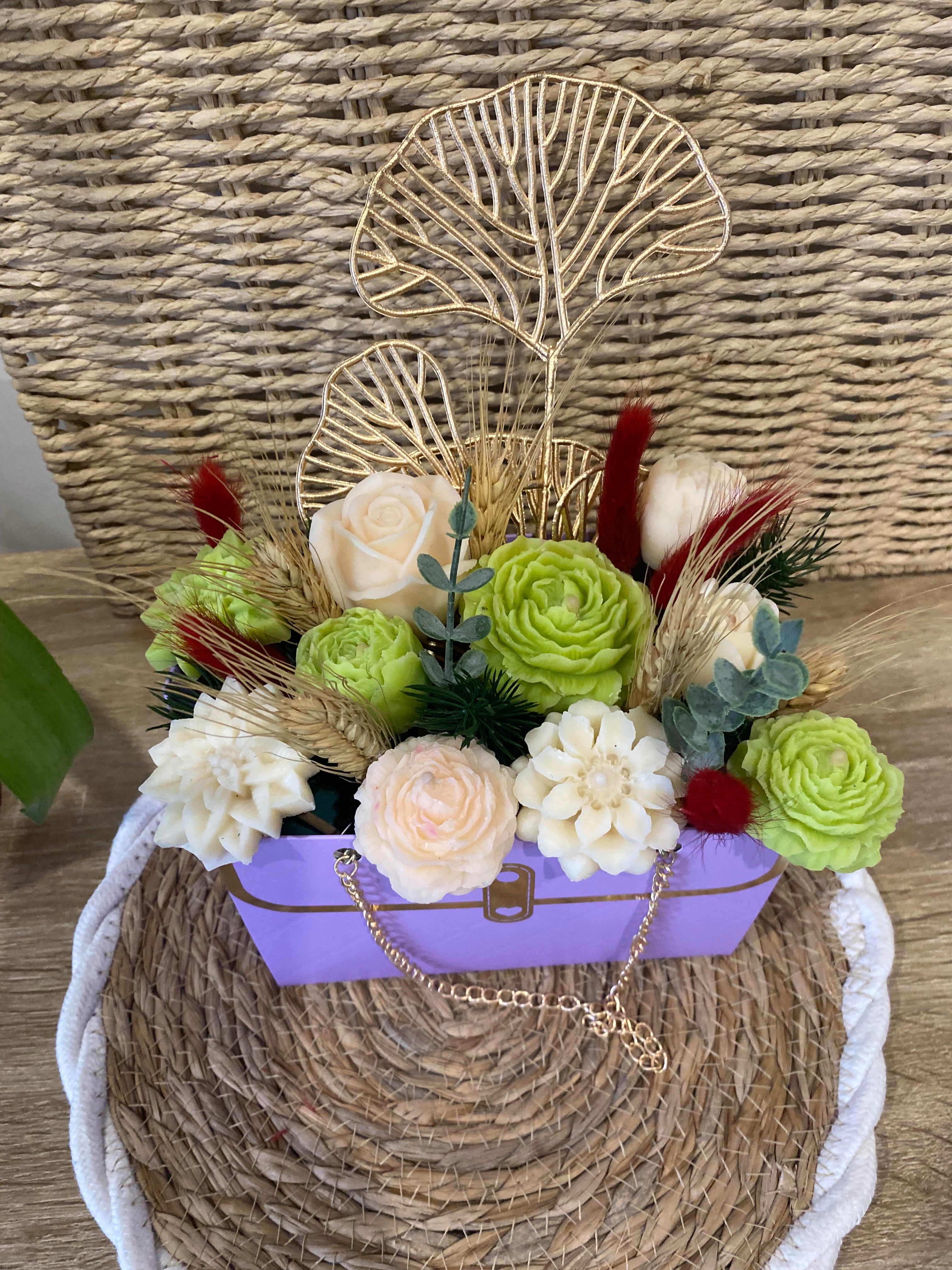 Bouquet de fleurs sac Noix miel