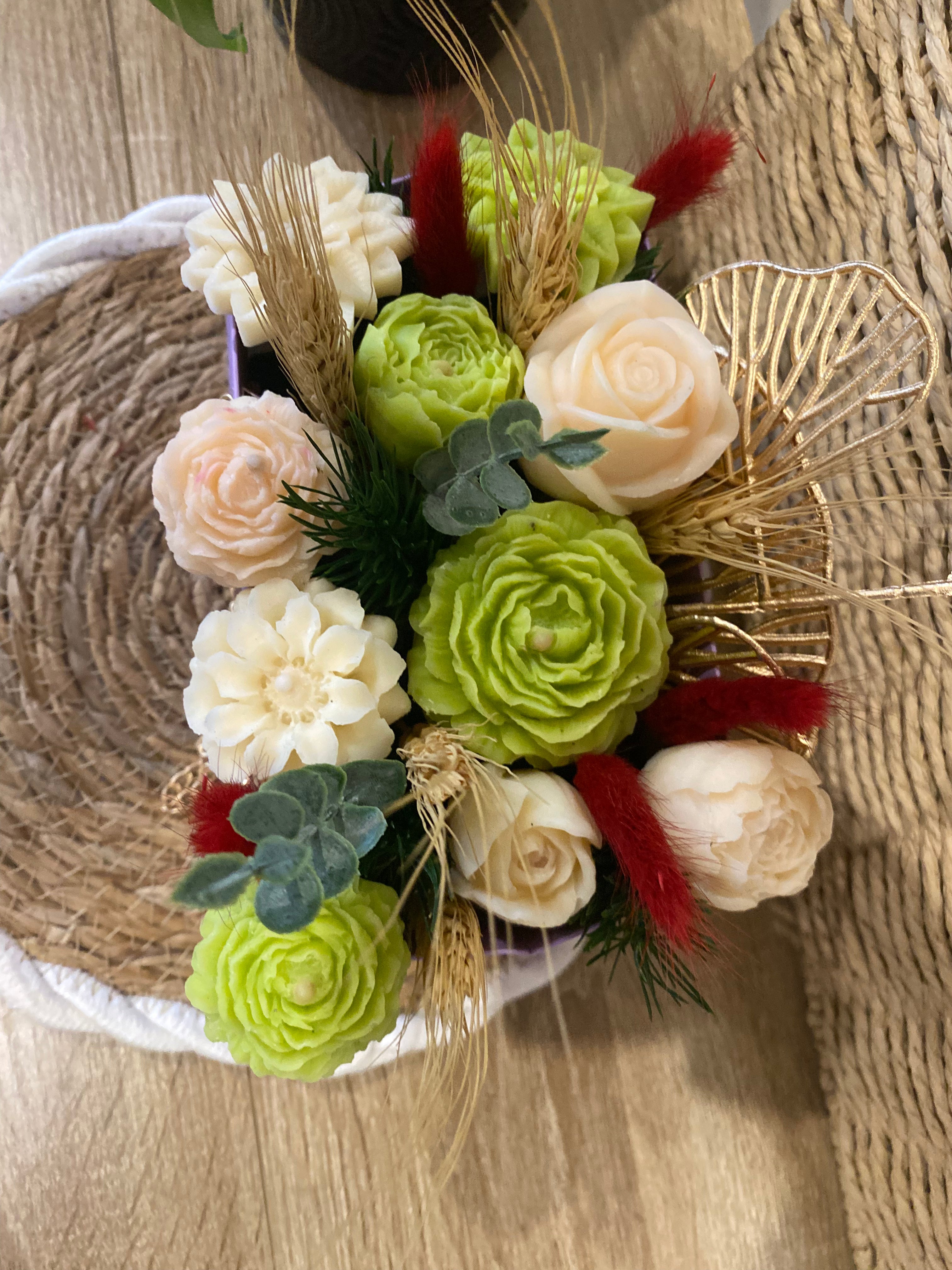 Bouquet de fleurs sac Noix miel