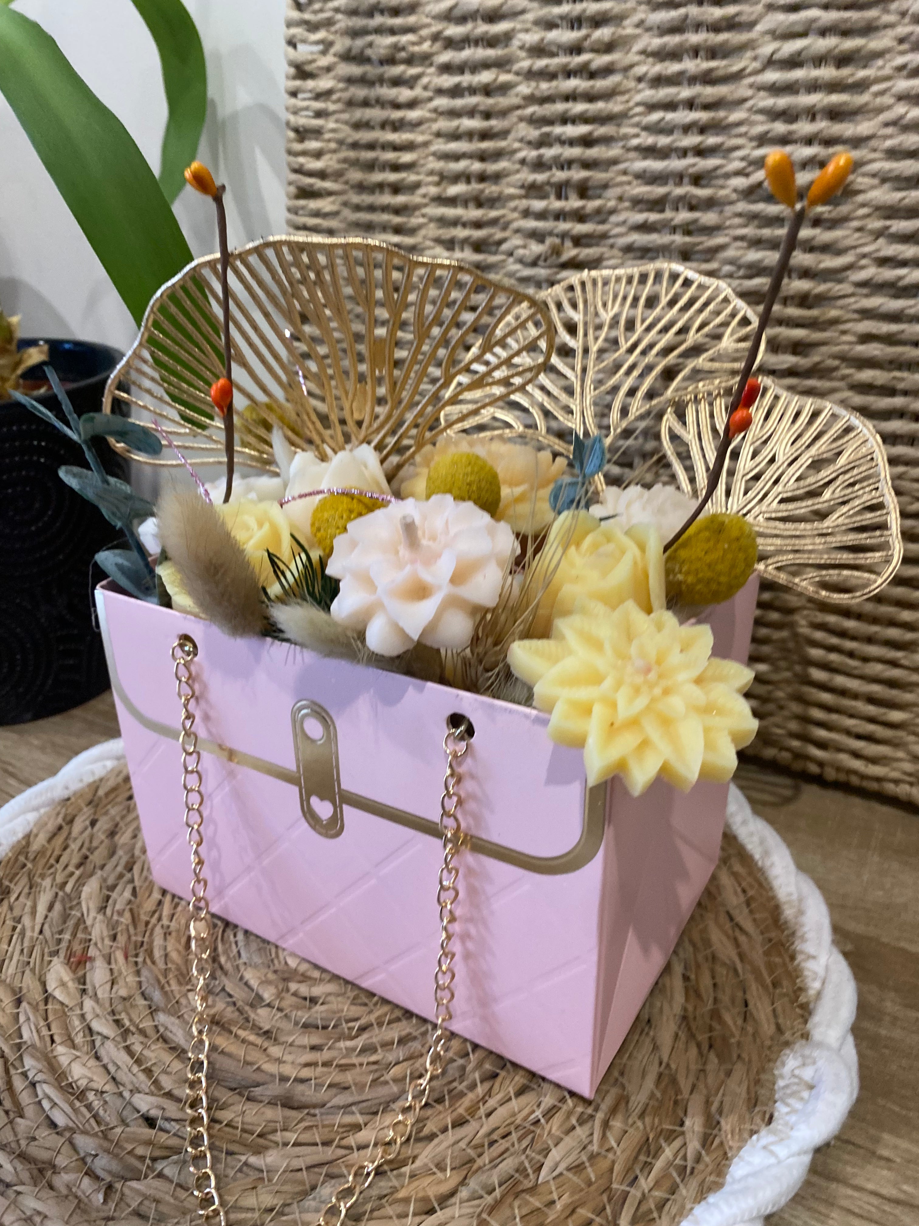 Bouquet de fleurs sac nectar d’abricot