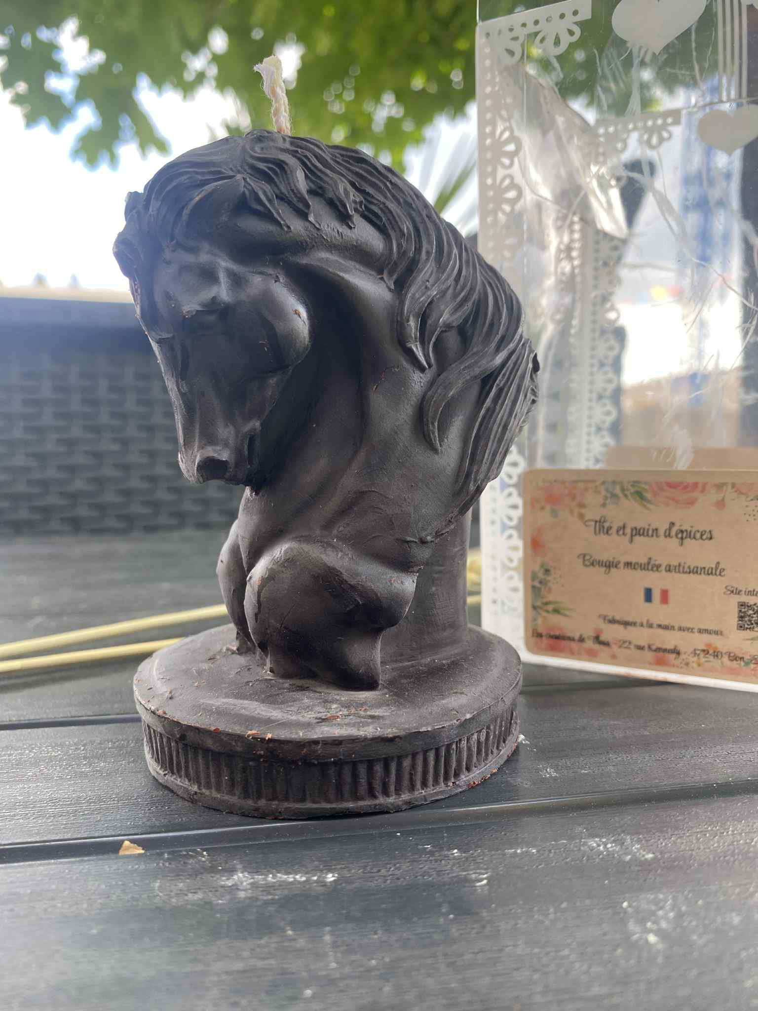Bougie moulée tête de cheval