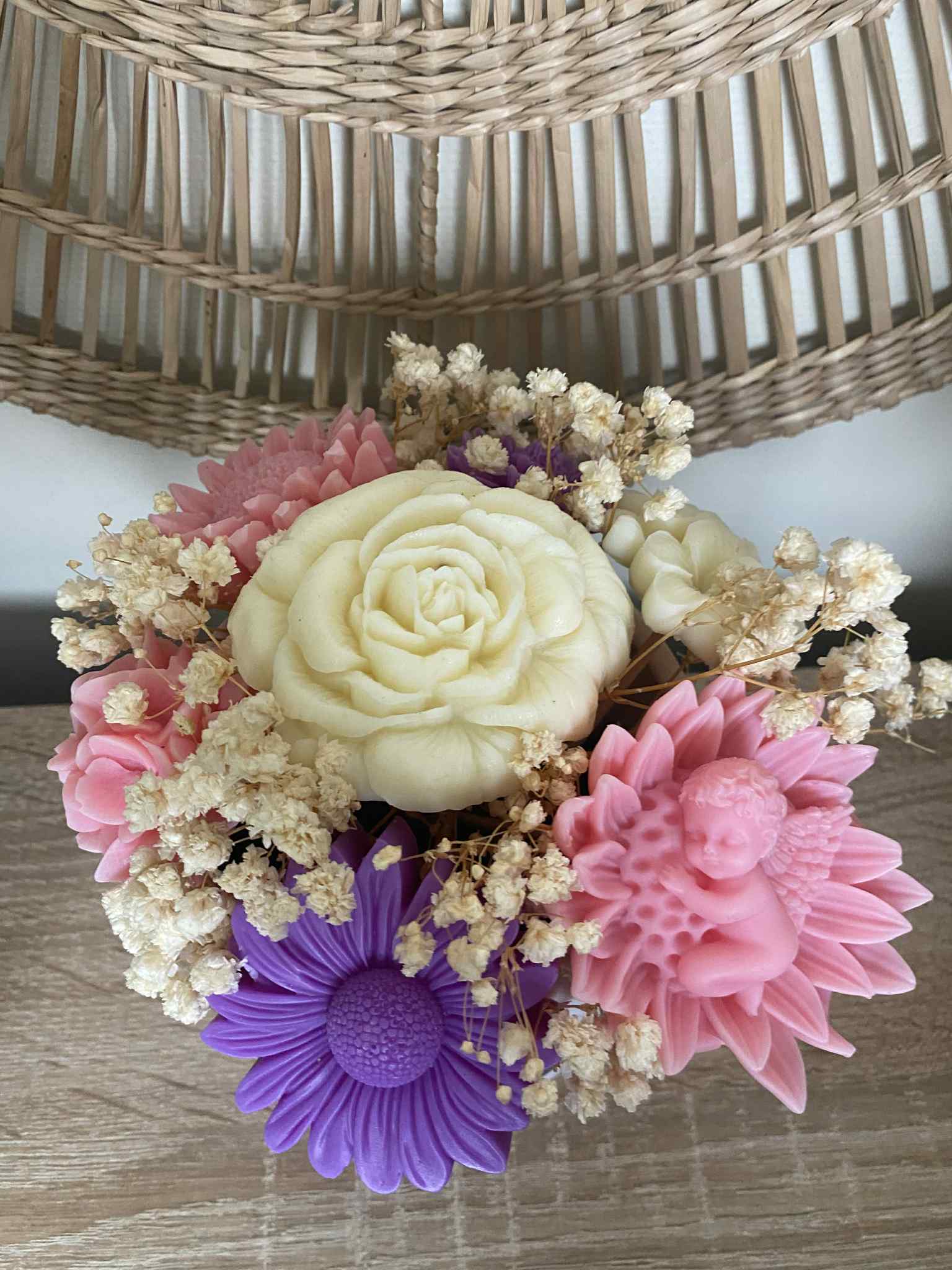Coffret de bouquet de fleurs modèle ange