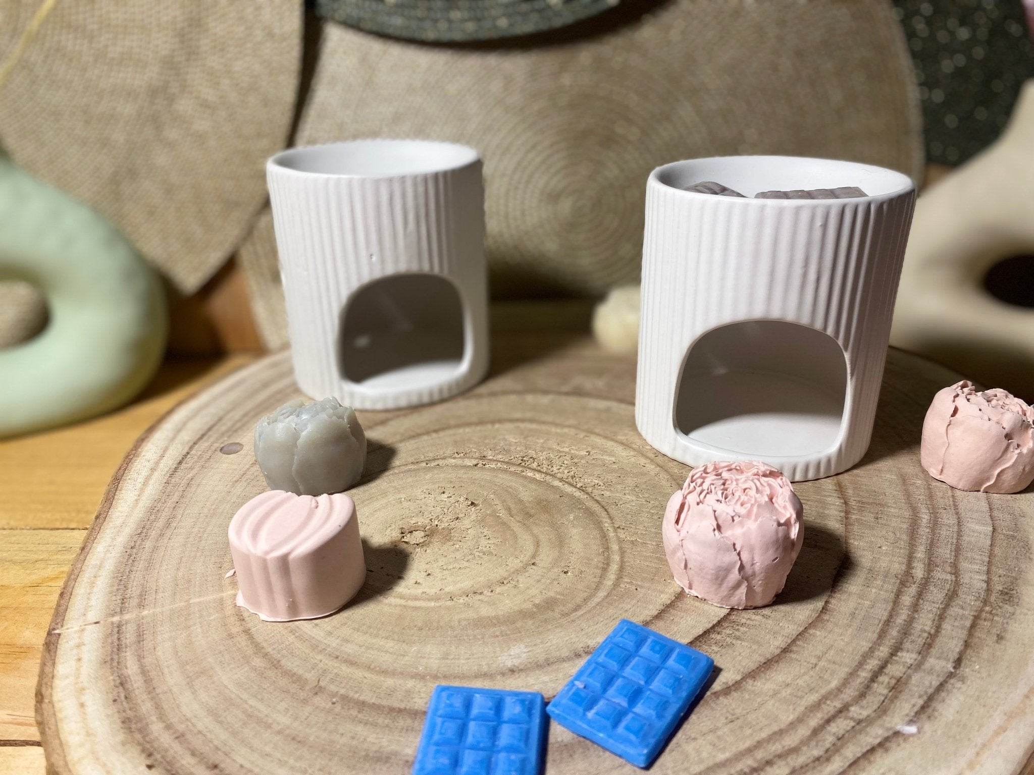 Brûleur blanc nervuré - Les créations de Thaïs