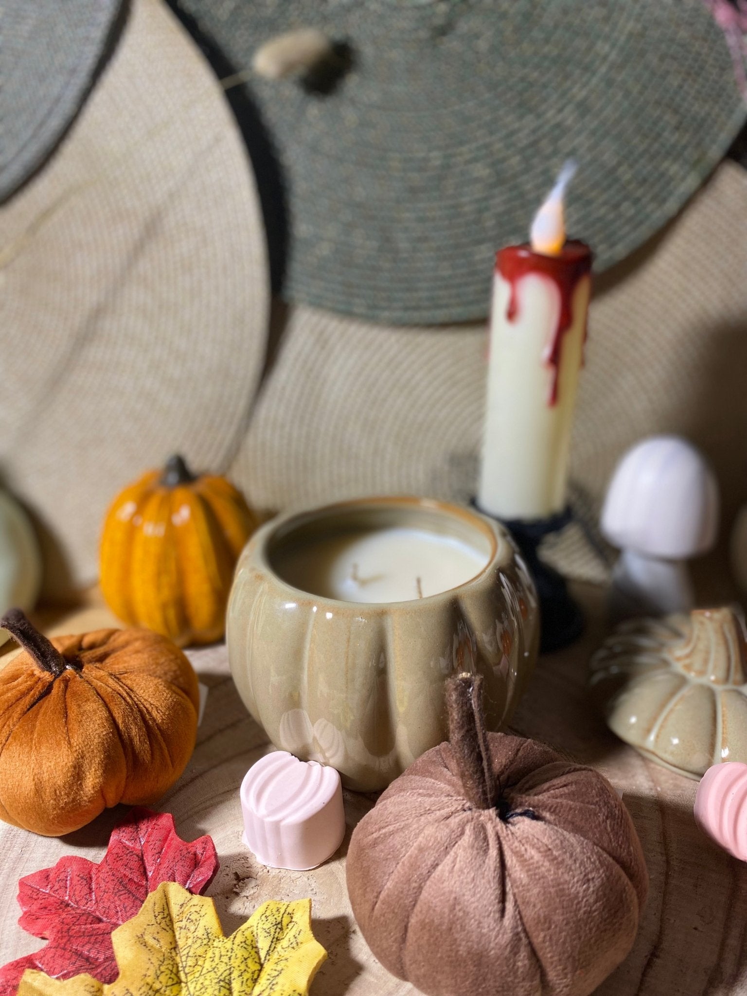 Bougie Citrouille Beige – La nuit du loup - Les créations de Thaïs