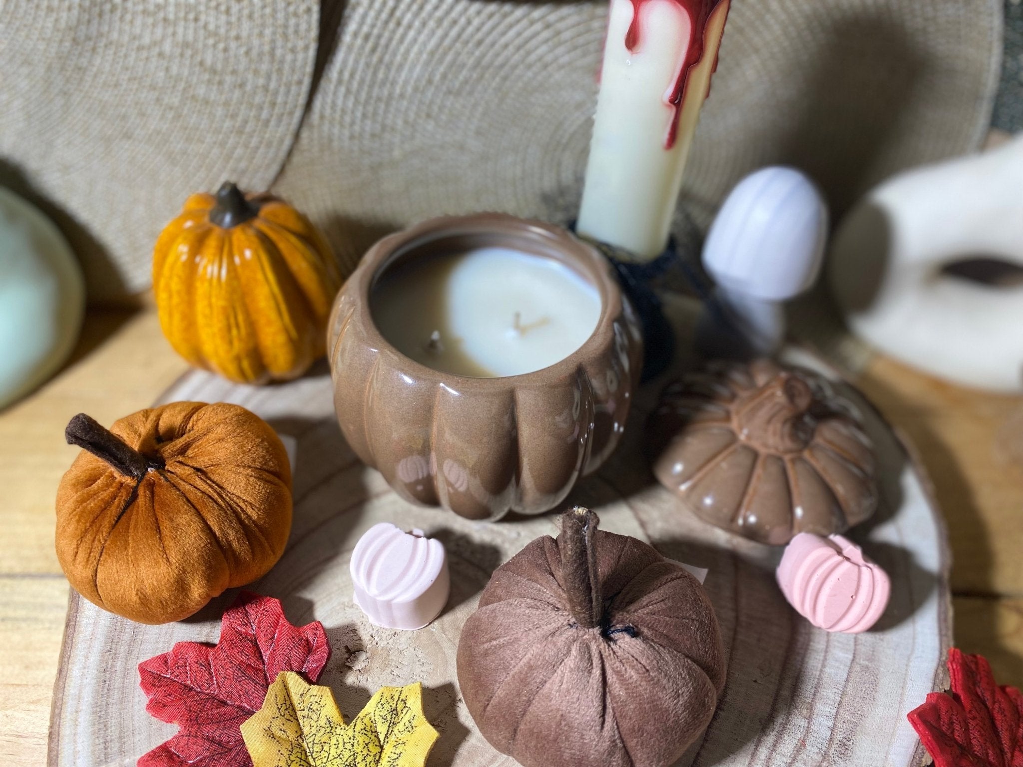 Bougie Citrouille Marron – Esprit Gothique - Les créations de Thaïs