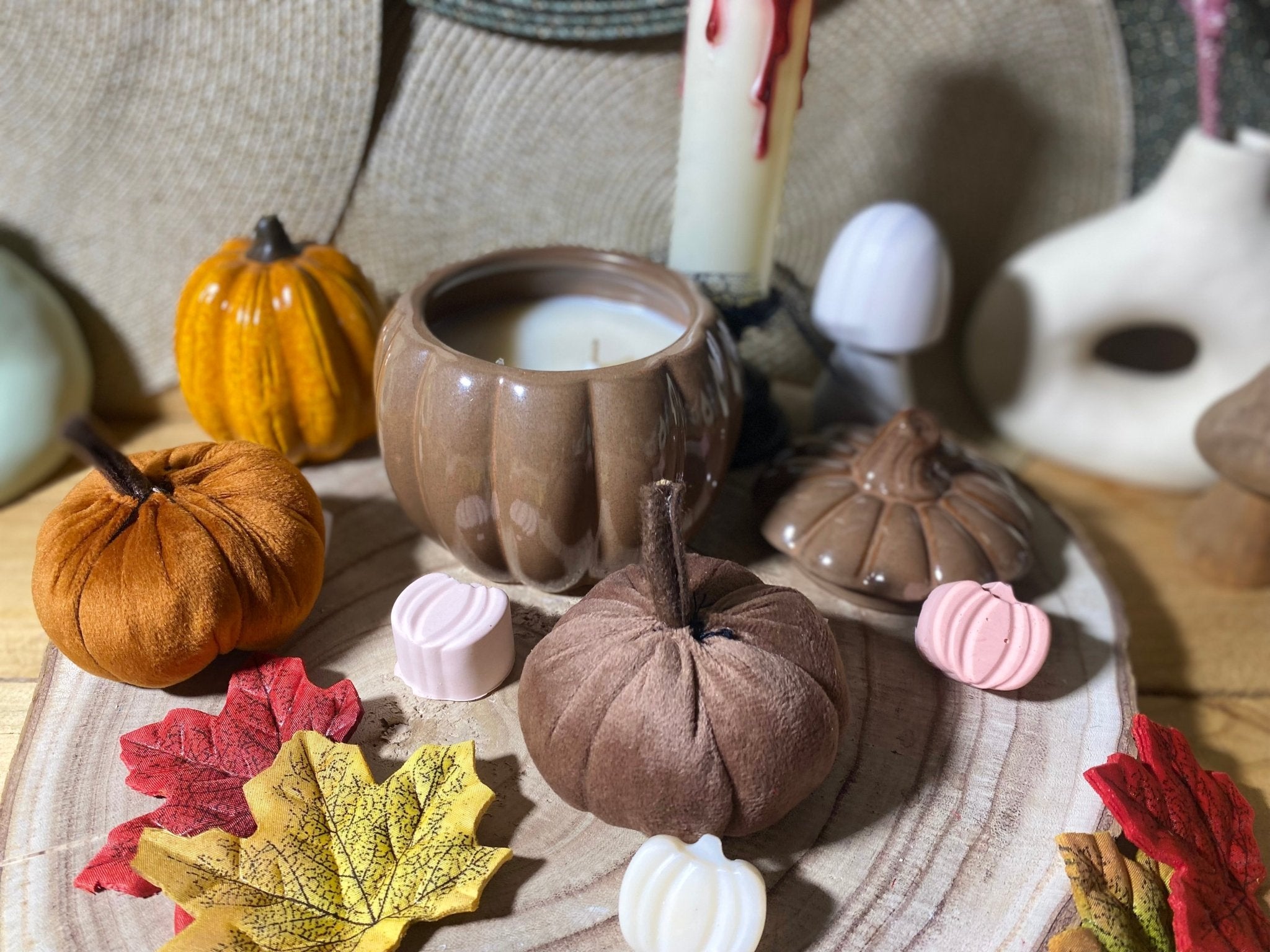 Bougie Citrouille Marron – Esprit Gothique - Les créations de Thaïs