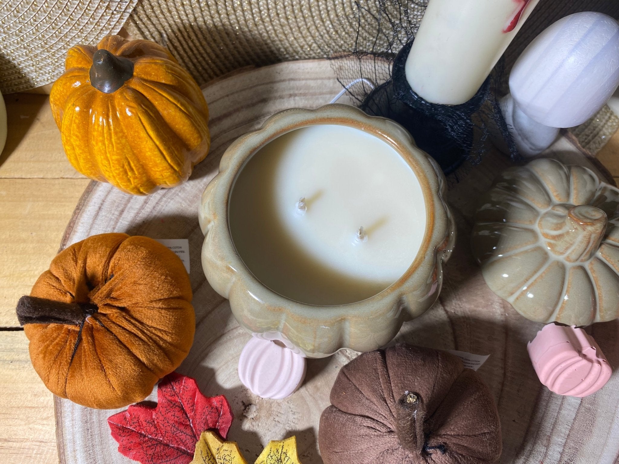 Bougie Citrouille Beige – La nuit du loup - Les créations de Thaïs