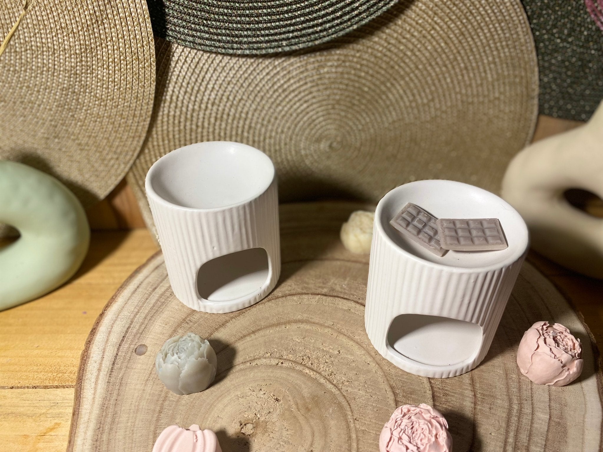 Brûleur blanc nervuré - Les créations de Thaïs