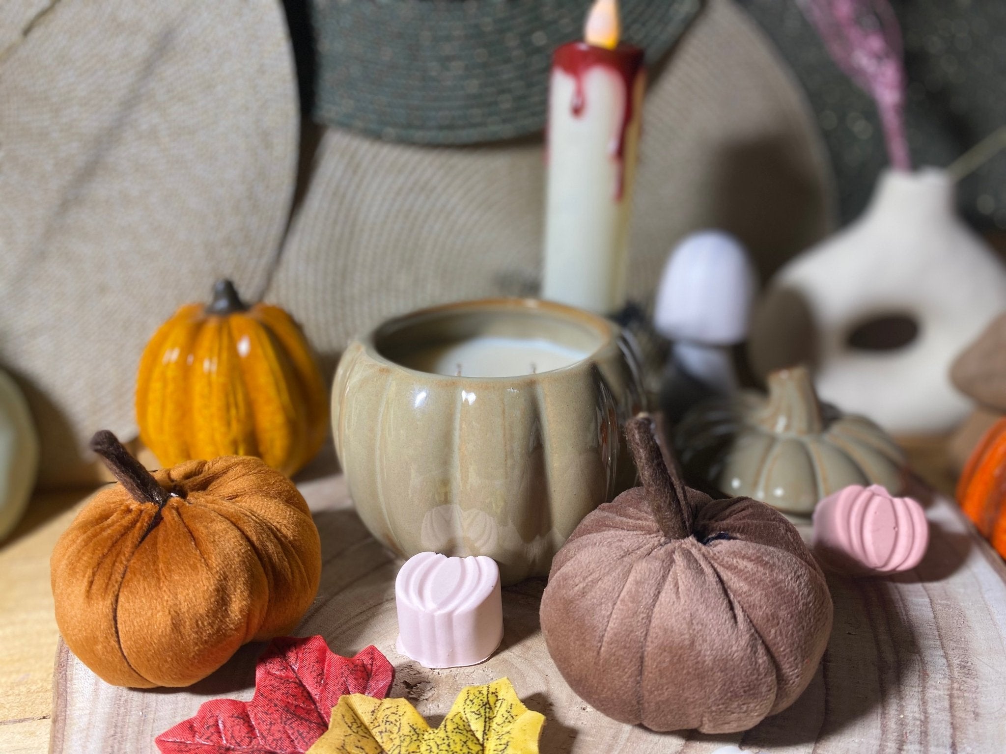 Bougie Citrouille Beige – La nuit du loup - Les créations de Thaïs