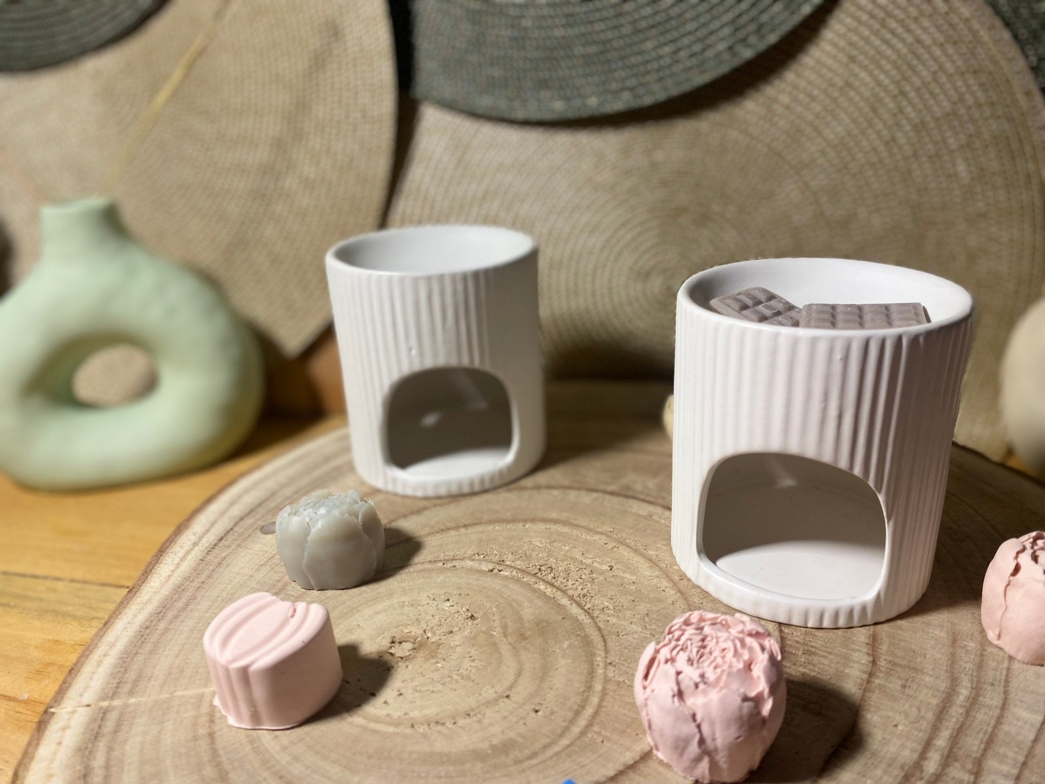 Brûleur blanc nervuré - Les créations de Thaïs