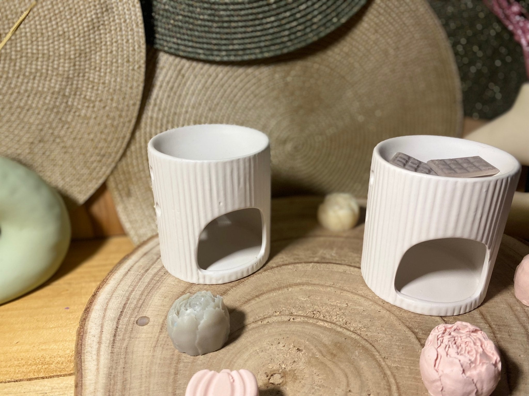 Brûleur blanc nervuré - Les créations de Thaïs