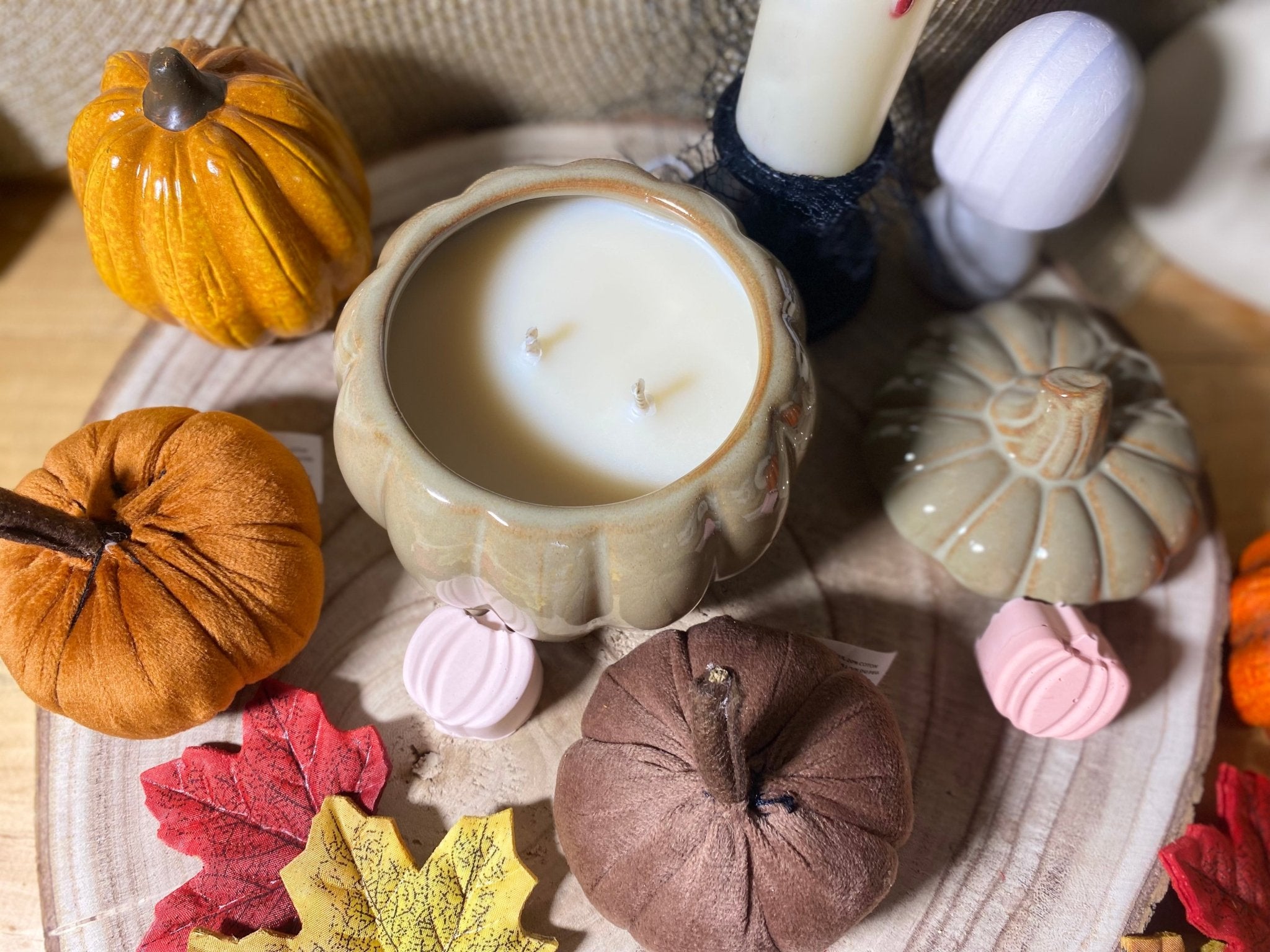 Bougie Citrouille Beige – La nuit du loup - Les créations de Thaïs